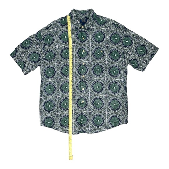 Cambridge Classics Mervyns Short Sleeve Button Down Shirt, BlueGreen, Size Large - Picture 5 of 6